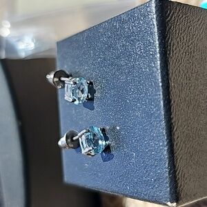 Blue topaz post earrings